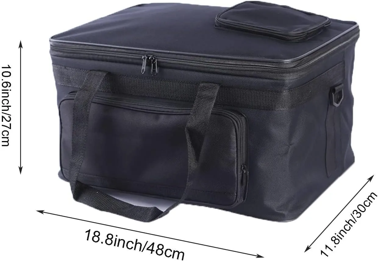 Art Supplies Organizer Bag Craft Tool Storage Tote Carrying Case Artist Travel Carrier Waterproof Paint Box Foldable For Drawing Painting Large Capacity black HHB-009 18.5*11.8*10.6inch(47*30*27cm)