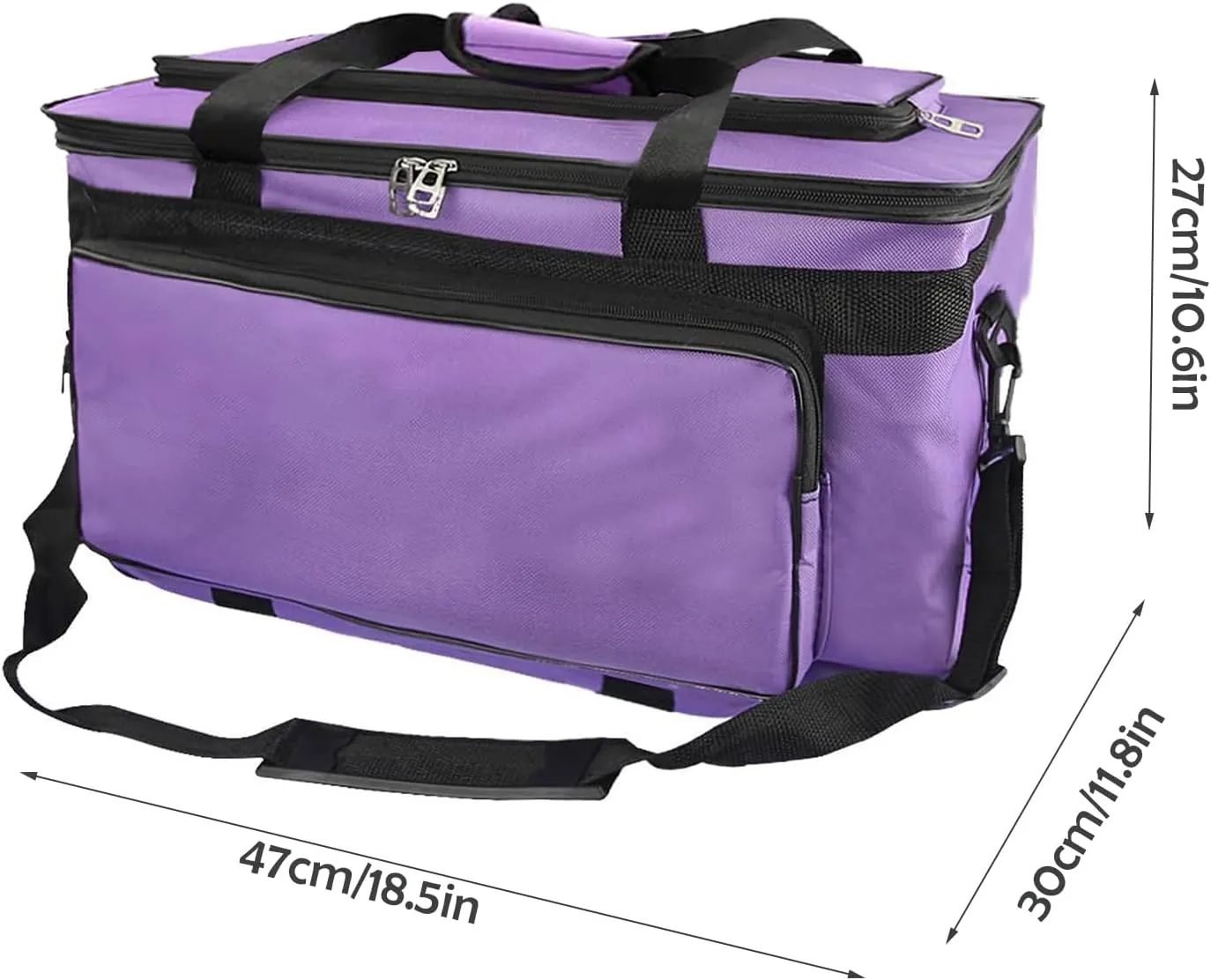 Art Supplies Organizer Bag Craft Tool Storage Tote Carrying Case Artist Travel Carrier Waterproof Paint Box Foldable For Drawing Sketch Painting Large Capacity, purple, 18.5x11.8x10.6inch(47x30x27cm)
