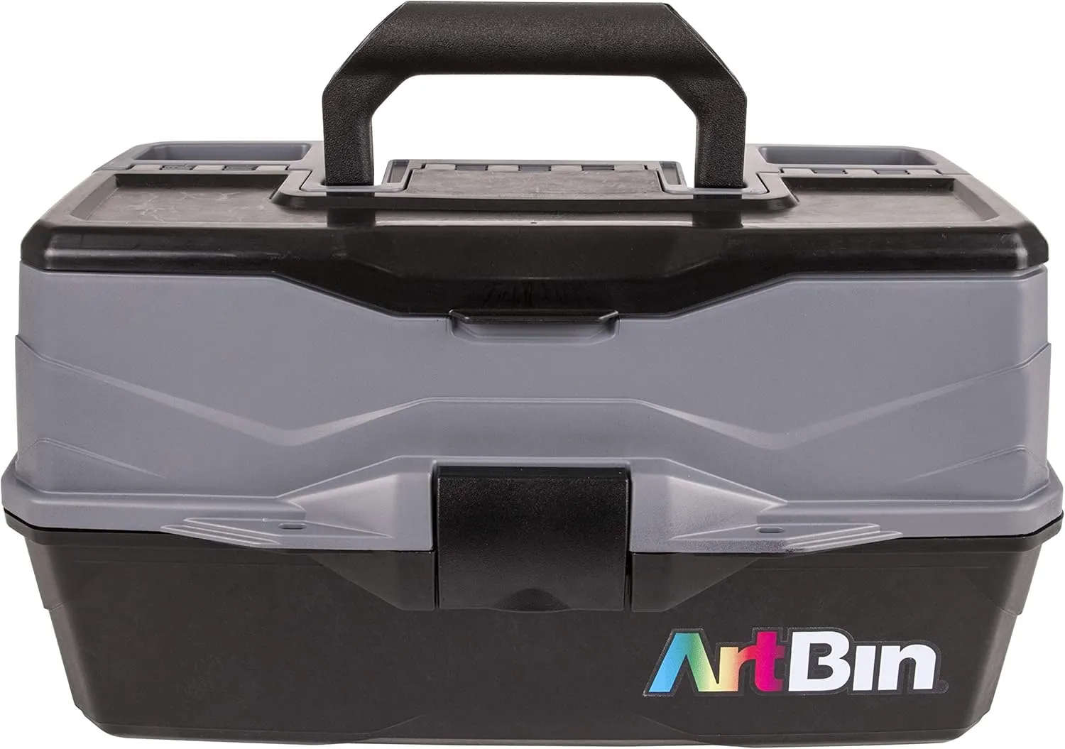 ArtBin 3-Tray Art Supply Box Versatile Organizer for Brushes, Paints, Stamps, and More - Durable Hard Plastic, Secure Closure, Portable with Top Trays and Dividers