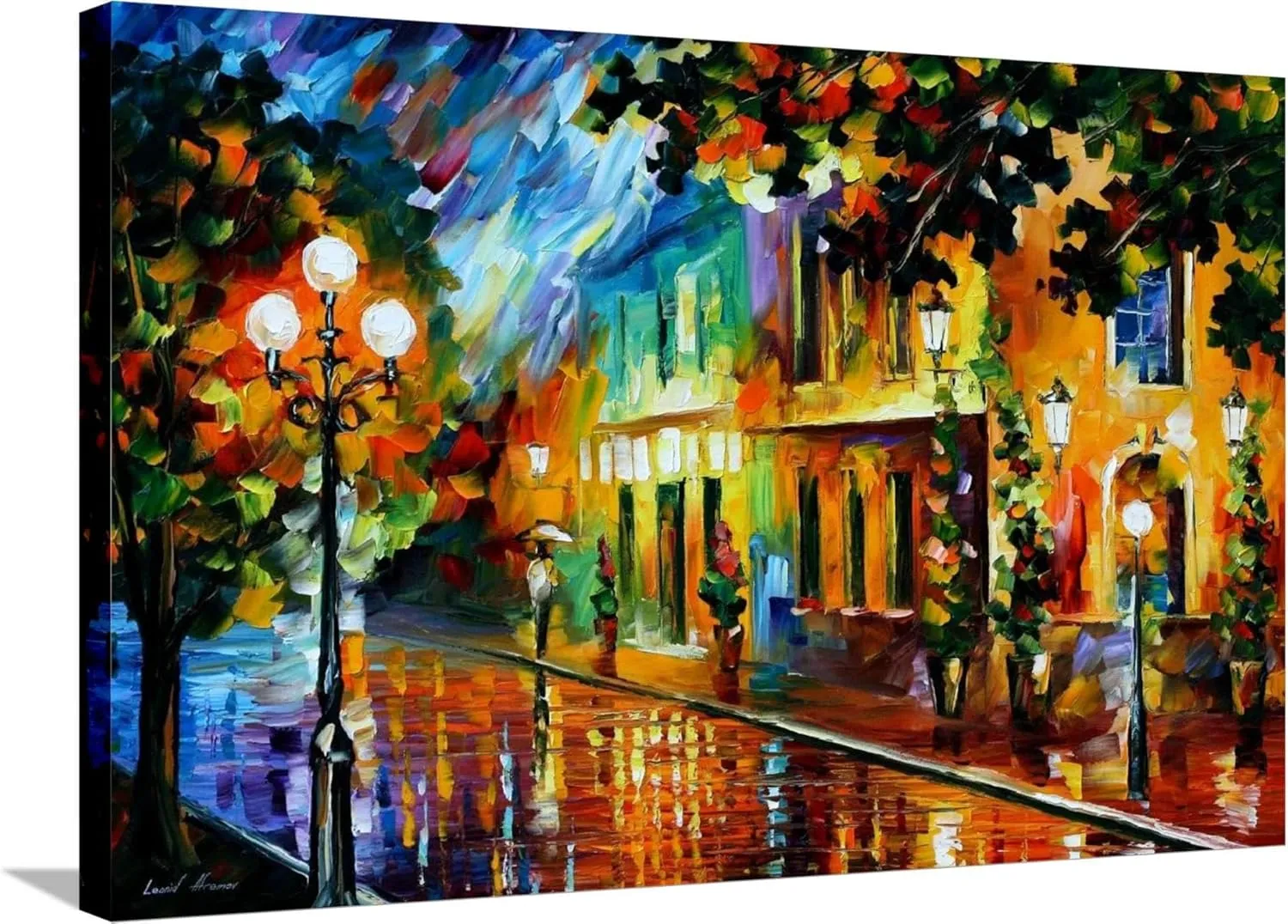 ART.COM Canvas Wall Art Prints Night Flowers by Leonid Afremov, Scenic Decor, 36" x 24"