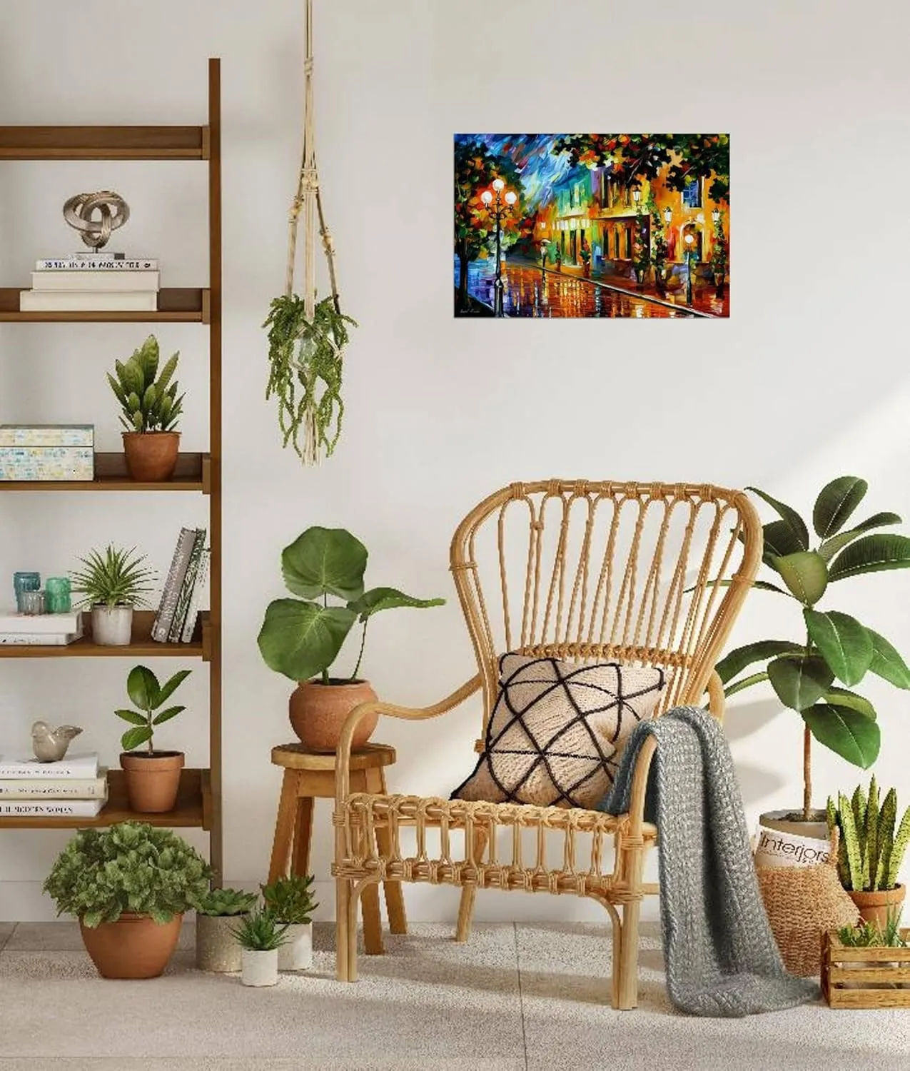 ART.COM Canvas Wall Art Prints Night Flowers by Leonid Afremov, Scenic Decor, 36" x 24"