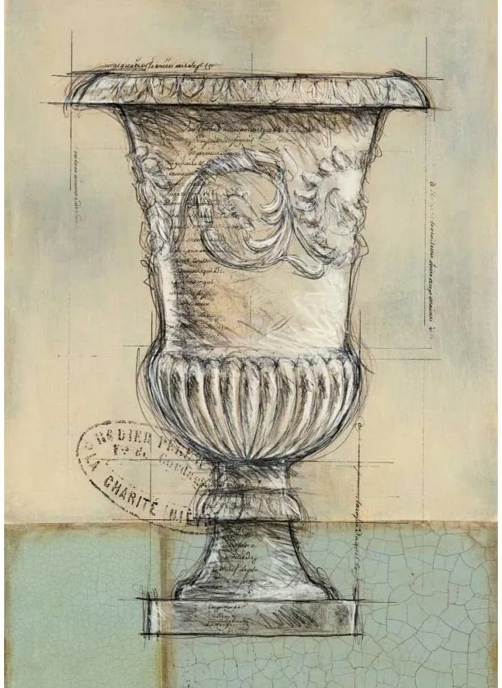 ArtDirect Abstract Urn 1 14x18 Gallery Wrapped Canvas Museum Art by Z Studio