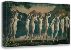 ArtDirect Arthur Bowen Davies 18x13 Gallery Wrapped Canvas Museum Art Print Titled: Maya, Mirror of Illusions (1910)