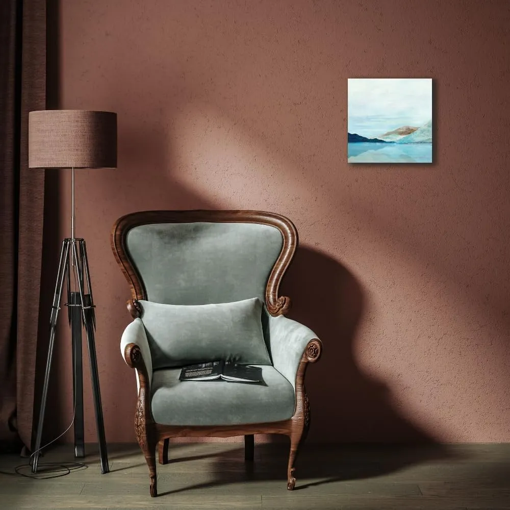 ArtDirect Coastal Mountains 15x15 Gallery Wrapped Canvas Museum Art by Isabelle Z