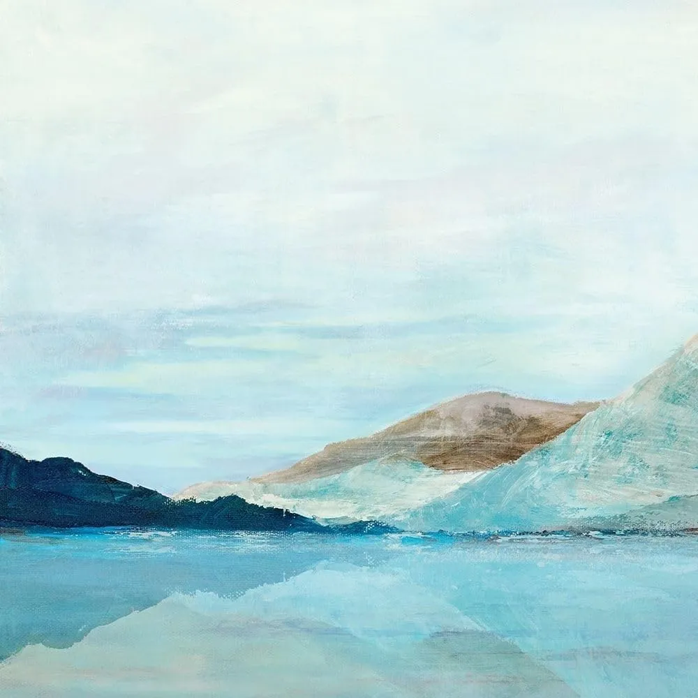 ArtDirect Coastal Mountains 15x15 Gallery Wrapped Canvas Museum Art by Isabelle Z