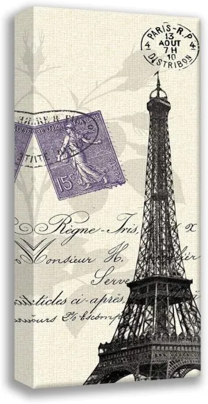 ArtDirect Eiffel Tower 10x18 Gallery Wrapped Canvas Museum Art by Z Studio
