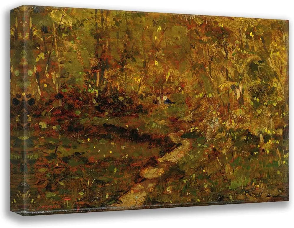 ArtDirect Filippo Carcano 18x14 Gallery Wrapped Canvas Museum Art Print Titled: In the Wood