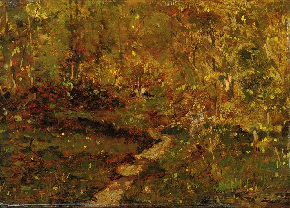 ArtDirect Filippo Carcano 18x14 Gallery Wrapped Canvas Museum Art Print Titled: In the Wood