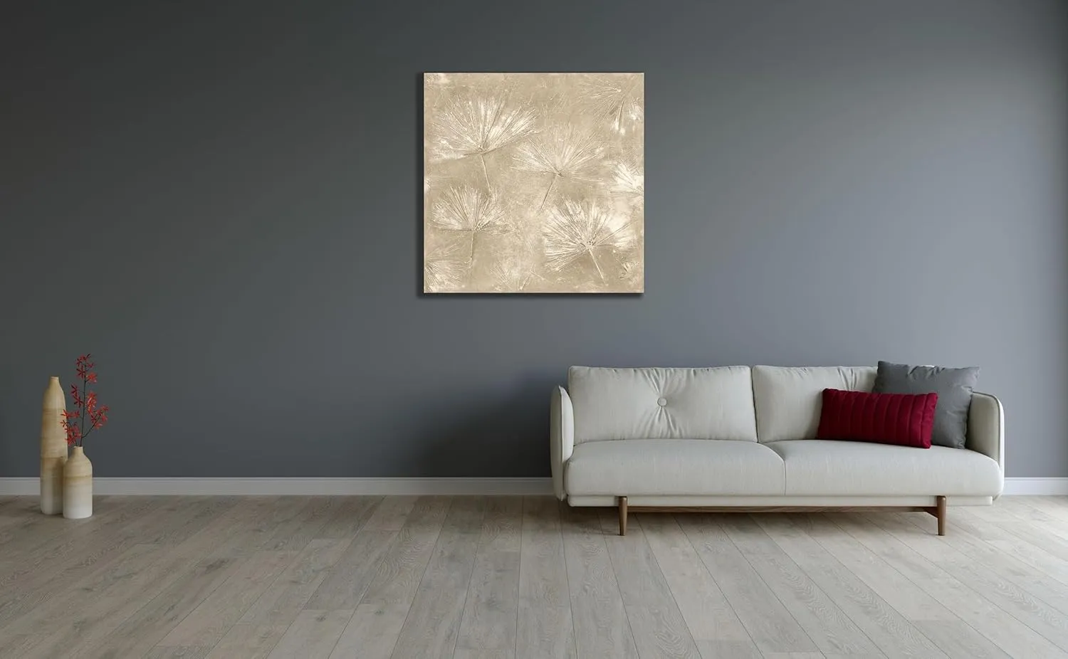 ArtDirect Golden Fall Leaves I 36x36 Huge Gallery Wrapped Canvas Museum Art by Woods, Maya