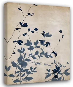 ArtDirect Indigo leaves Touch II 15x18 Gallery Wrapped Canvas Museum Art by Isabelle Z