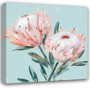 ArtDirect King Protea I Mint Version 15x15 Gallery Wrapped Canvas Museum Art by Isabelle Z