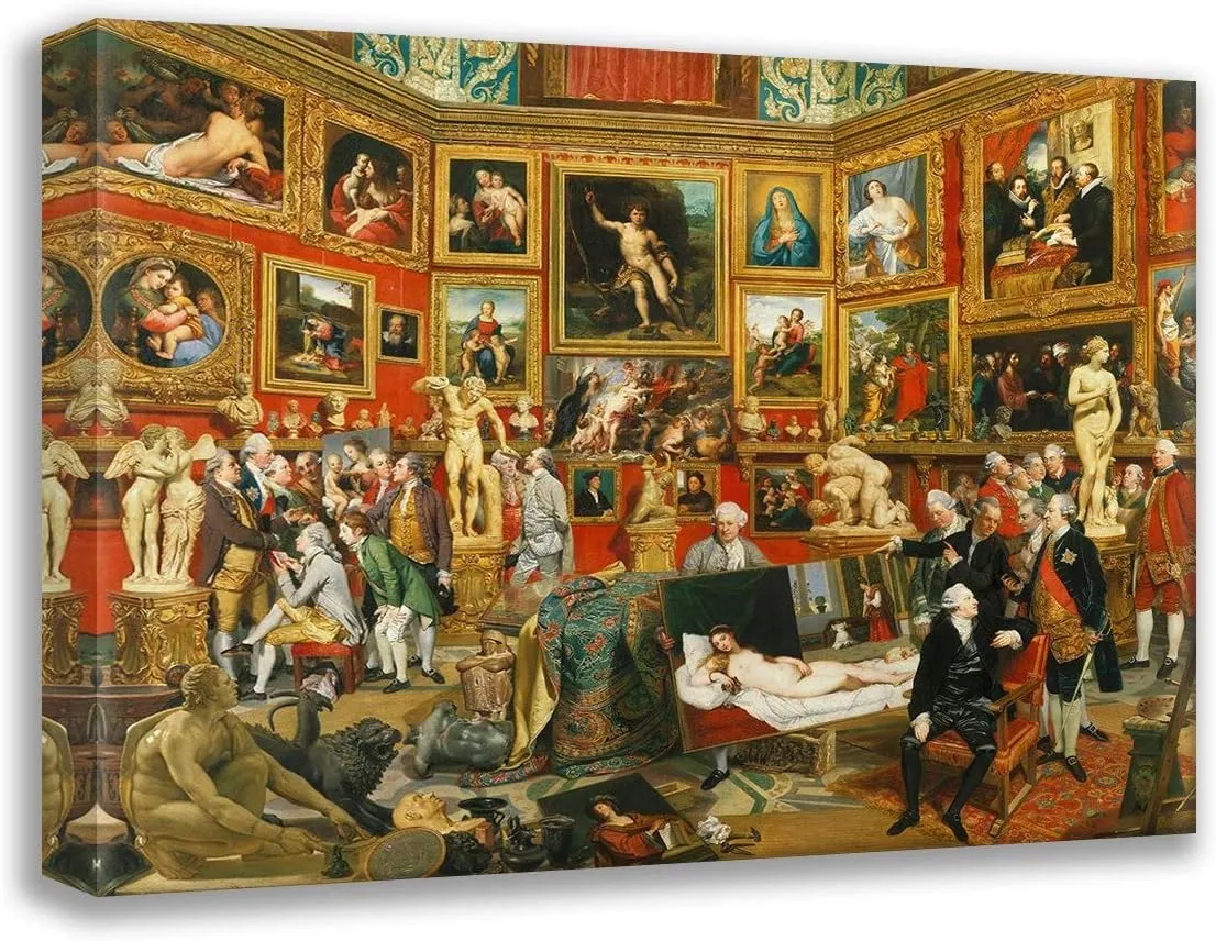 ArtDirect Zoffany, Johan 24x20 Gallery Wrapped Canvas Museum Art Titled: Tribuna of the Uffizi II
