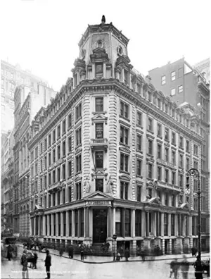 Artery8 New York J.P.Morgan Building Wall Street Vintage Photo Art Print Canvas Premium Wall Decor Poster Mural