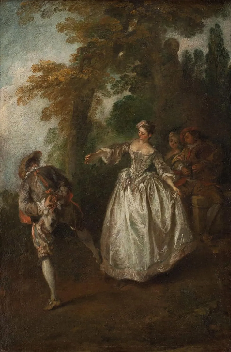 ARTTLBBS Famous Artworks Prints Poster Canvas Open Air Dance by Nicolas Lancret Artwork Oil Painting for Home Decor 60x90cm