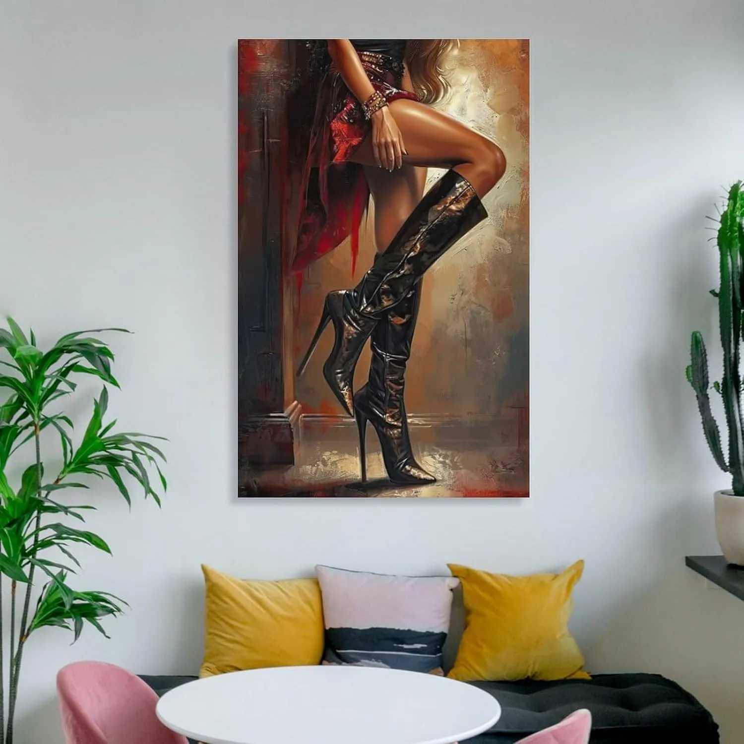 asdfghjk Abstract Art Poster of Seductive Legs And High Heels Bedroom Living Room Decor 20x30inch(50x75cm) Frame-style