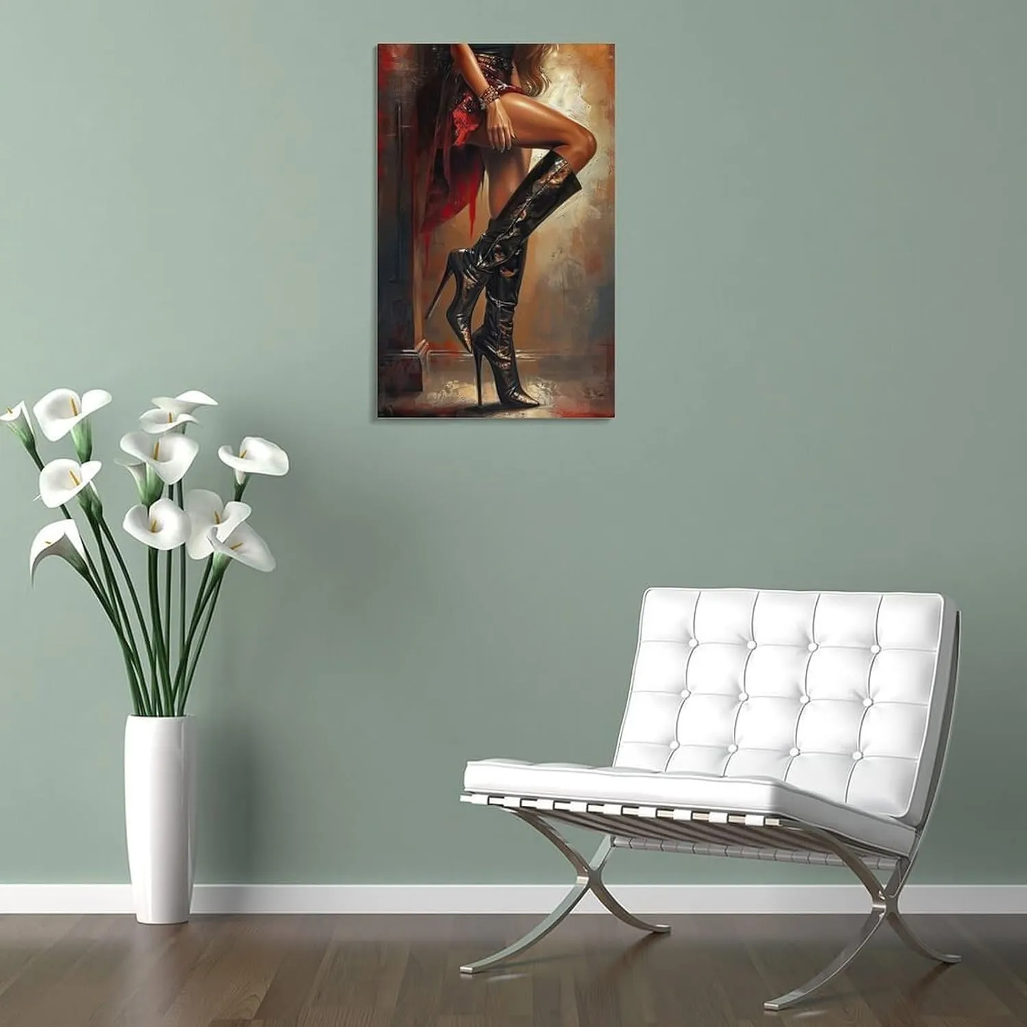asdfghjk Abstract Art Poster of Seductive Legs And High Heels Bedroom Living Room Decor 20x30inch(50x75cm) Frame-style