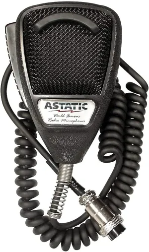 Astatic 636LB1 Dynamic Noise Canceling 4-Pin CB Microphone, Rubberized Black For use with CB Amateur Radio and SSB Communications, Designed for Close Talking Handheld Applications