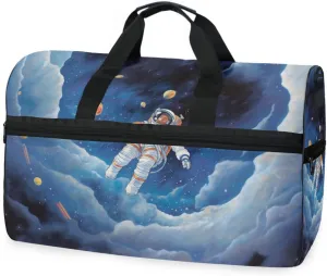 Astronaut 4 Travel Duffel Bag Luggage Sports Gym Bags With Shoes Compartment Large Capacity Lightweight Duffle Bag For Men Women