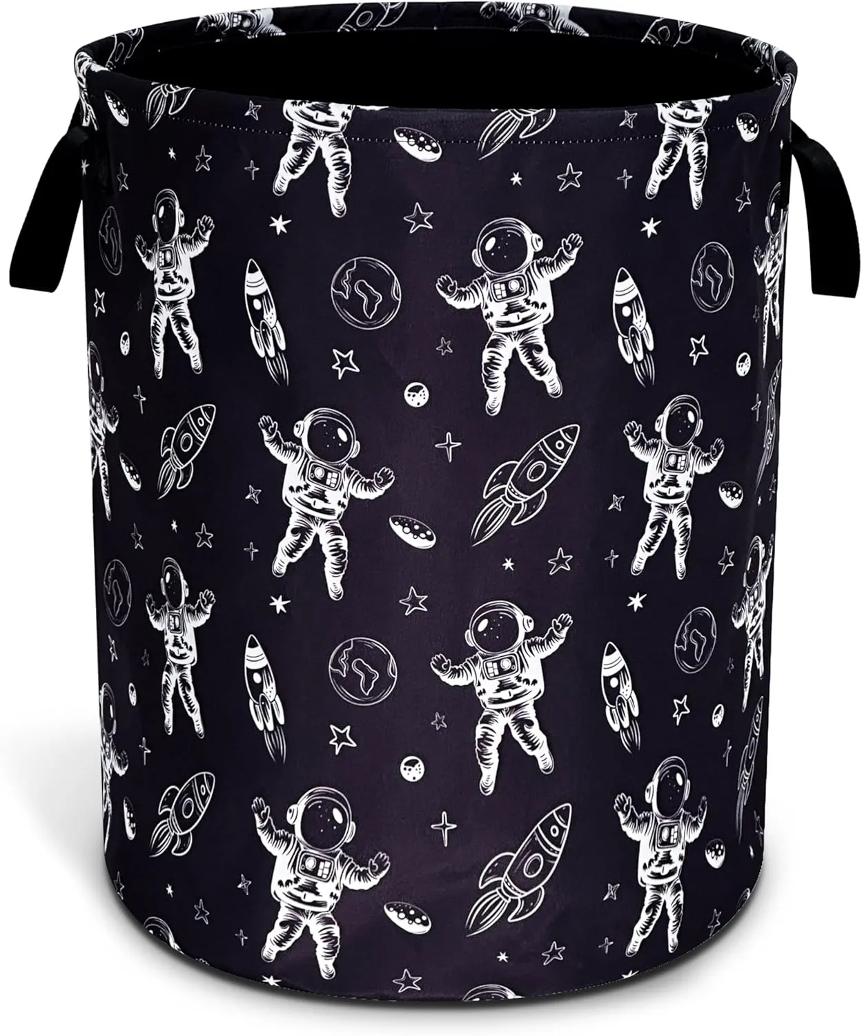 Astronaut Laundry Basket Oxford Cloth Planet Rocket Laundry Hamper With Handle Foldable Portable Clothes Storage Basket 18.9 X 16.5 Inch Storage Bag For Laundry Room/Bathroom/Bedroom/Dormitories