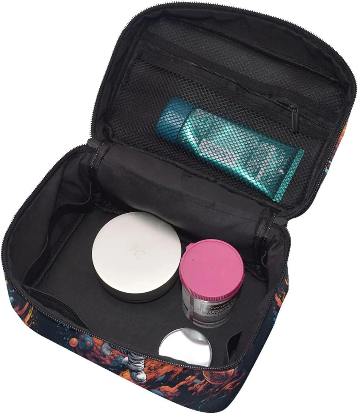 Astronauts Planet Space Makeup Bag for Women Travel Cosmetic Bag Large Makeup Case Portable Toiletry Skincare Organizer Bag