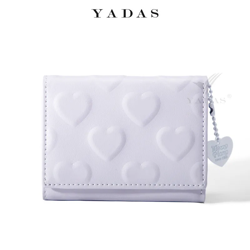 Attractive Women's Love Pendant Embossed Short Ladies Wallets