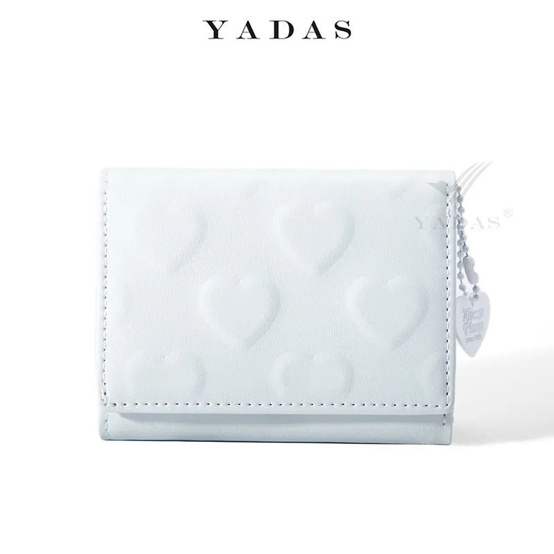 Attractive Women's Love Pendant Embossed Short Ladies Wallets