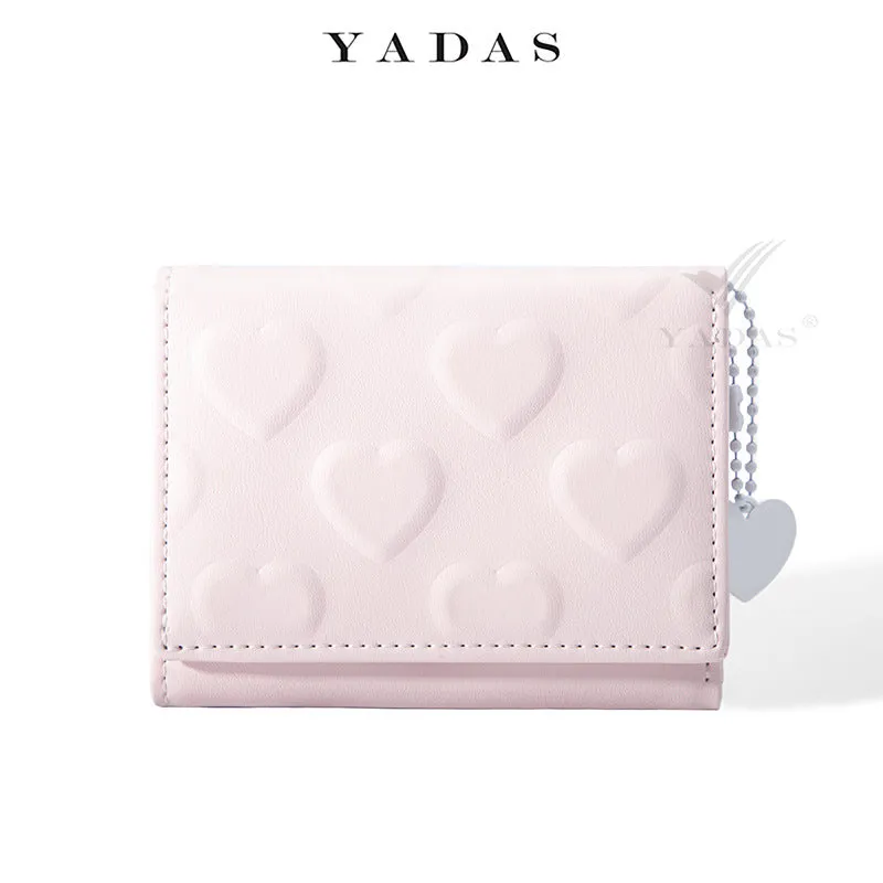 Attractive Women's Love Pendant Embossed Short Ladies Wallets