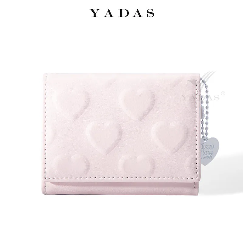 Attractive Women's Love Pendant Embossed Short Ladies Wallets