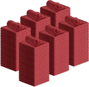 Avalon Towels Cotton Shop Rags – (Pack of 150) Size 12x14 Inches Cleaning Rags – Absorbent Shop Towels and Multipurpose Cleaning Towels for Automobiles, Industries, Garage and Homes (Red)