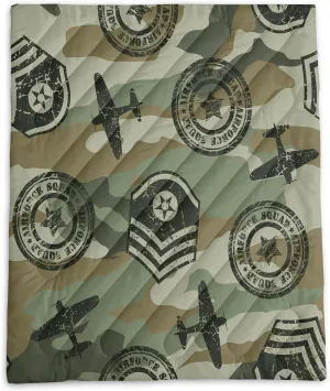 Axolotl Camouflage Printed Camping Blanket,Lightweight Portable Waterproof Puffy Military Themed Travel Blanket,Aircraft Medal Packable Outdoor Blanket for Picnic,Camping,Travel,Stadium,Hiking,Green