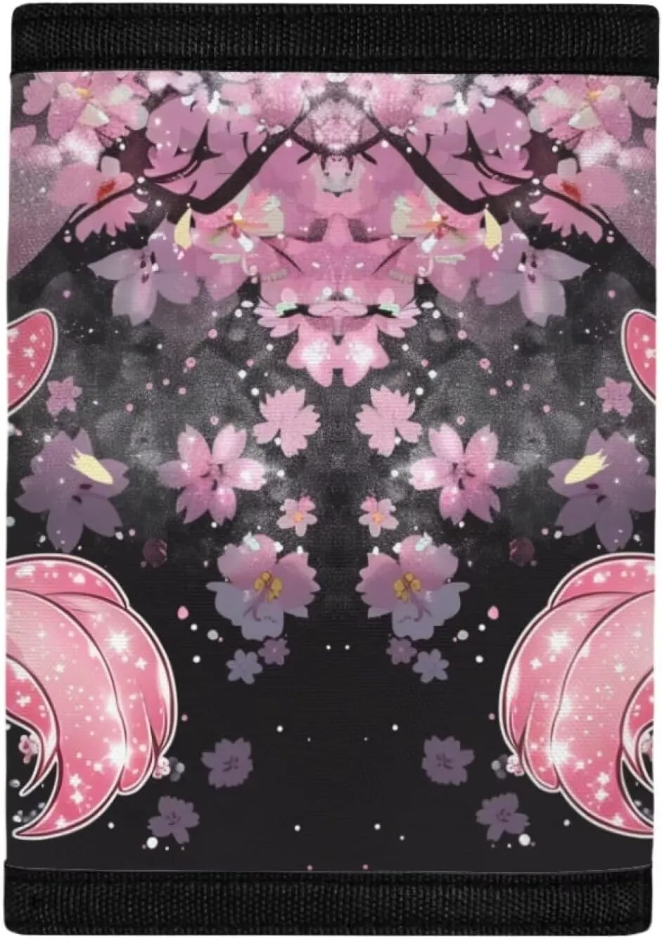 Axolotl Kids Wallet for Girls Cherry Blossom Trifold Canvas Wallet for Children Nylon Wallets for Kids 4-16 Children Wallets Trifold Pouch Wallet with Zipper for Girls Cute Kids Wallet