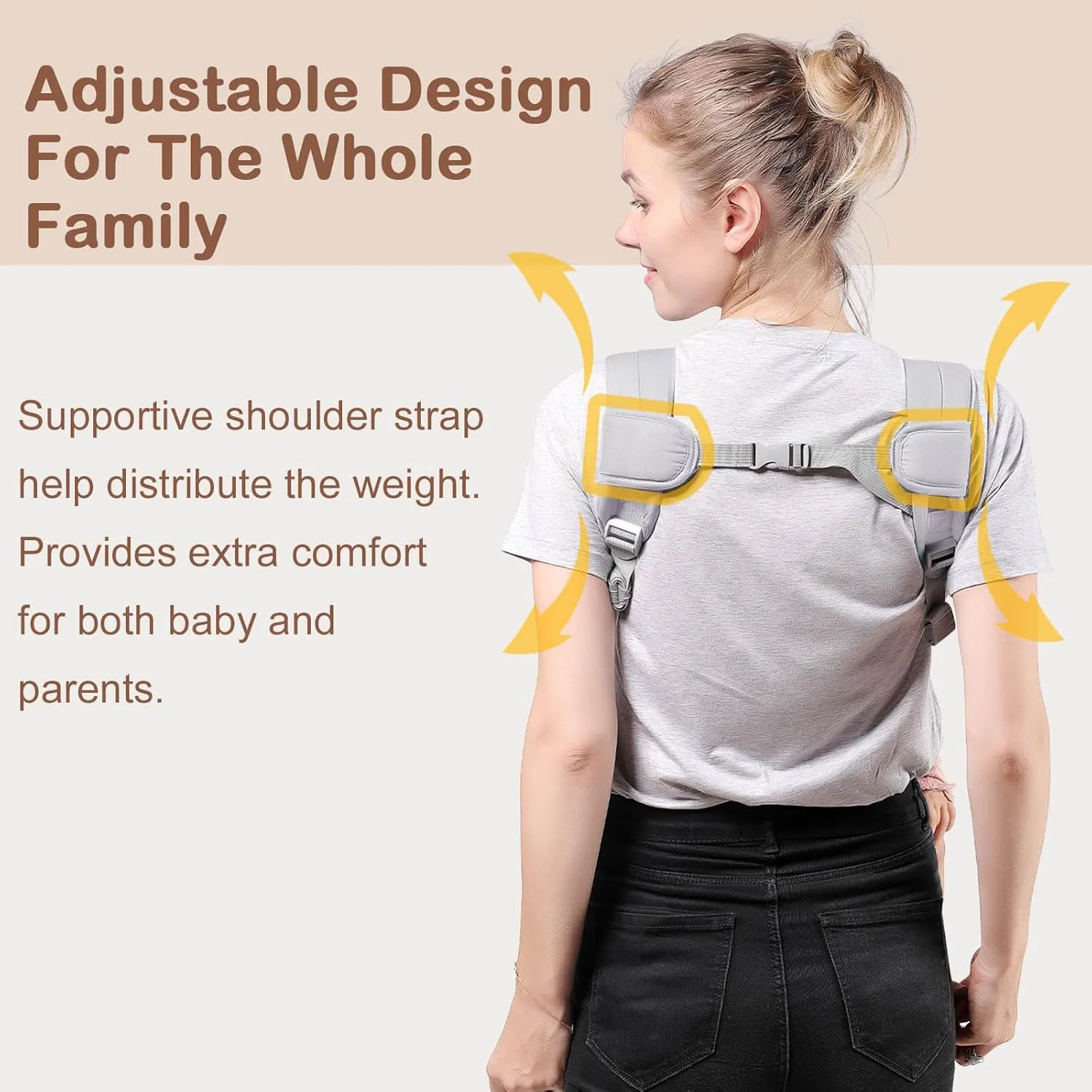 Baby Carrier Newborn to Toddler(7-30lbs), Toddler Carrier with Adjustable Shoulder Strap, Baby Holder Carrier with Breathable Mesh Fabric, Grey