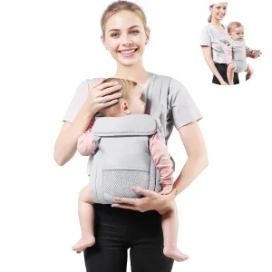 Baby Carrier Newborn to Toddler(7-30lbs), Toddler Carrier with Adjustable Shoulder Strap, Baby Holder Carrier with Breathable Mesh Fabric, Grey