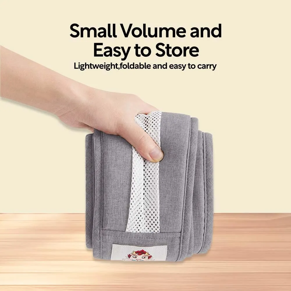 Baby Sling Carrier with Hip Seat - Breathable & Adjustable, Anti-Slip Design for Infants 0-36 Months, ASTM Certified, Ergonomic Hands-Free Carrier (Gray)