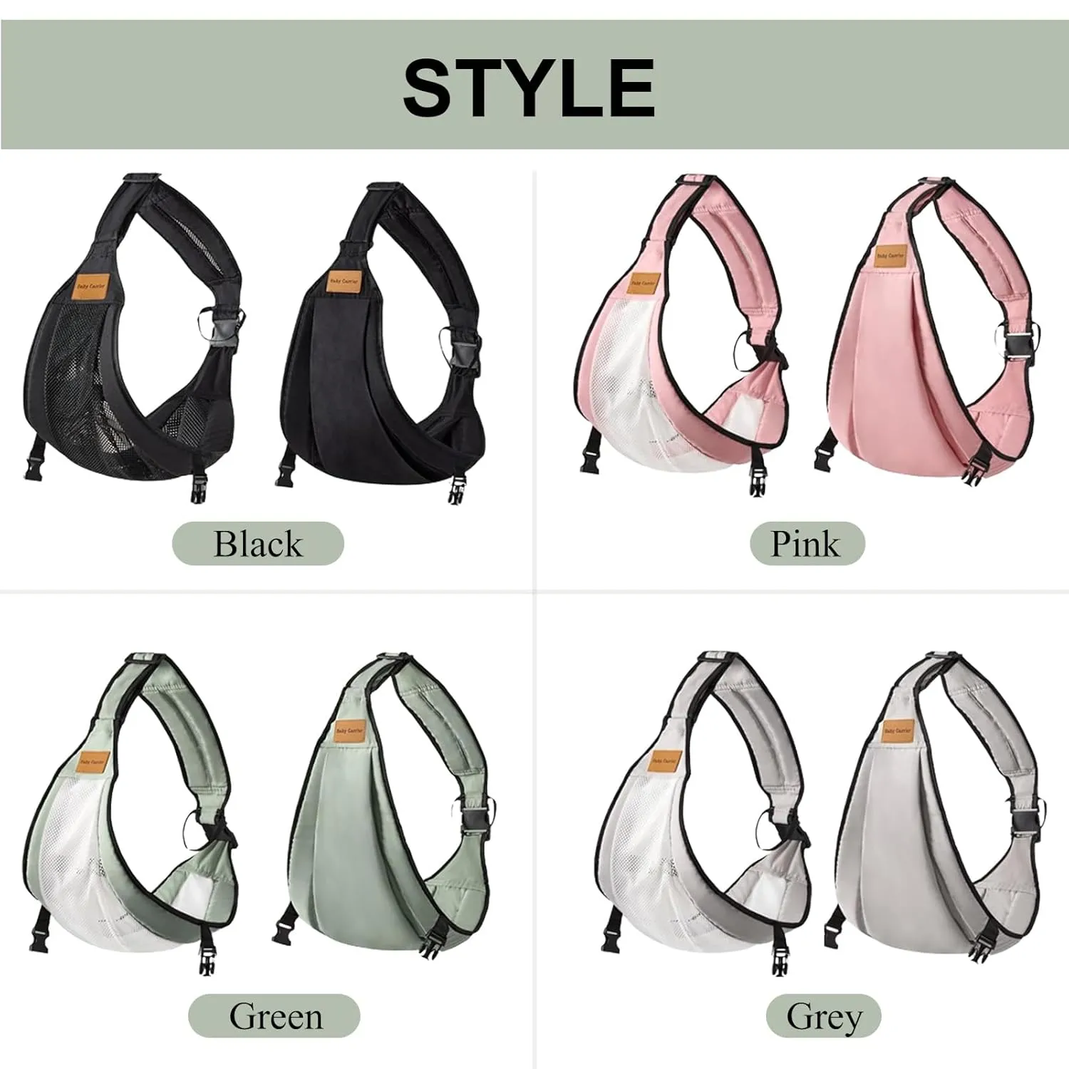 Baby Sling Carrier,Toddler Carrier,Baby Sling,Portable and Adjustable Non-Slip Hip Seat Carriers 10-45lbs(Green,Cloth)
