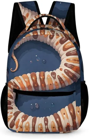 Backpack for Women Casual Laptop Bag Worm Shape Biological Computer Backpack Travel Daypack Carry on Backpack