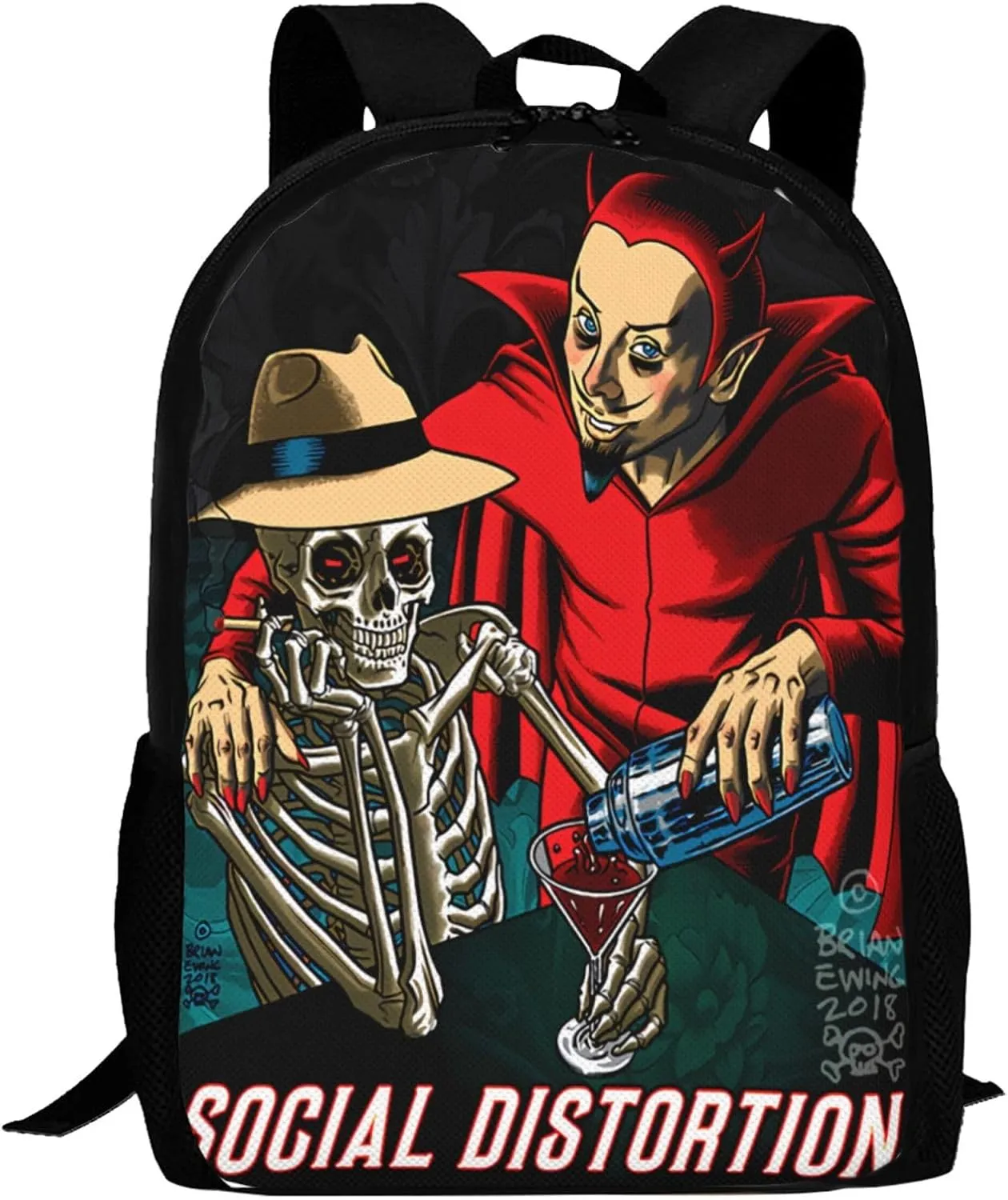 Backpacks Social Rock Distortion Band Double Shoulder Bag 15 Inchs Laptop Backpack for Camping Travle Work Hiking Women Men Gifts