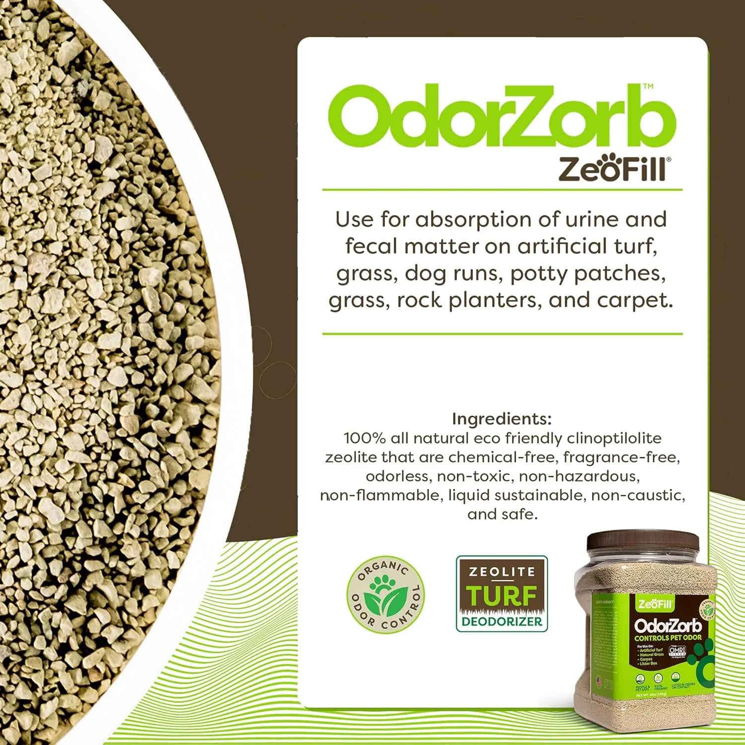 Backyard Deodorizer – Eliminates Pet Urine & Poultry Odors for Artificial Turf, Grass, Lawns, Patios, Concrete & Playgrounds | Dog, Cat Litter Box Deodorizer, Chicken Coop Refresher | 4 lbs.