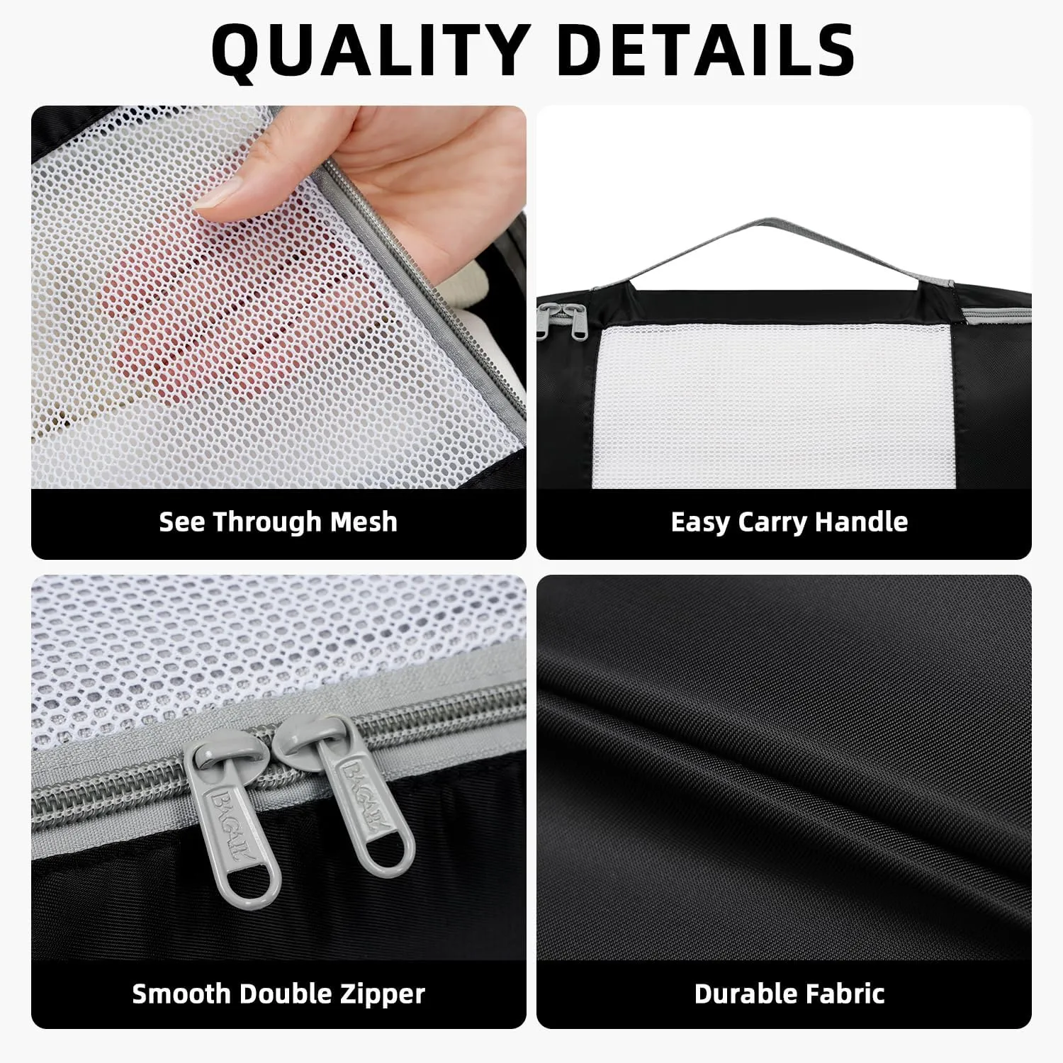 BAGAIL 6 Set/8 Set/10 Set Packing Cubes Various Sizes Packing Organizer for Travel Accessories Luggage Carry On Suitcase