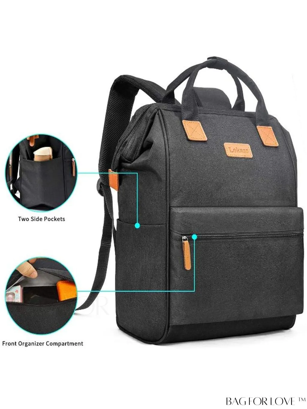 BagForLove - 17.3 Inch Laptop Backpack: Water Resistant, USB Charging Port, Perfect for Business Travel