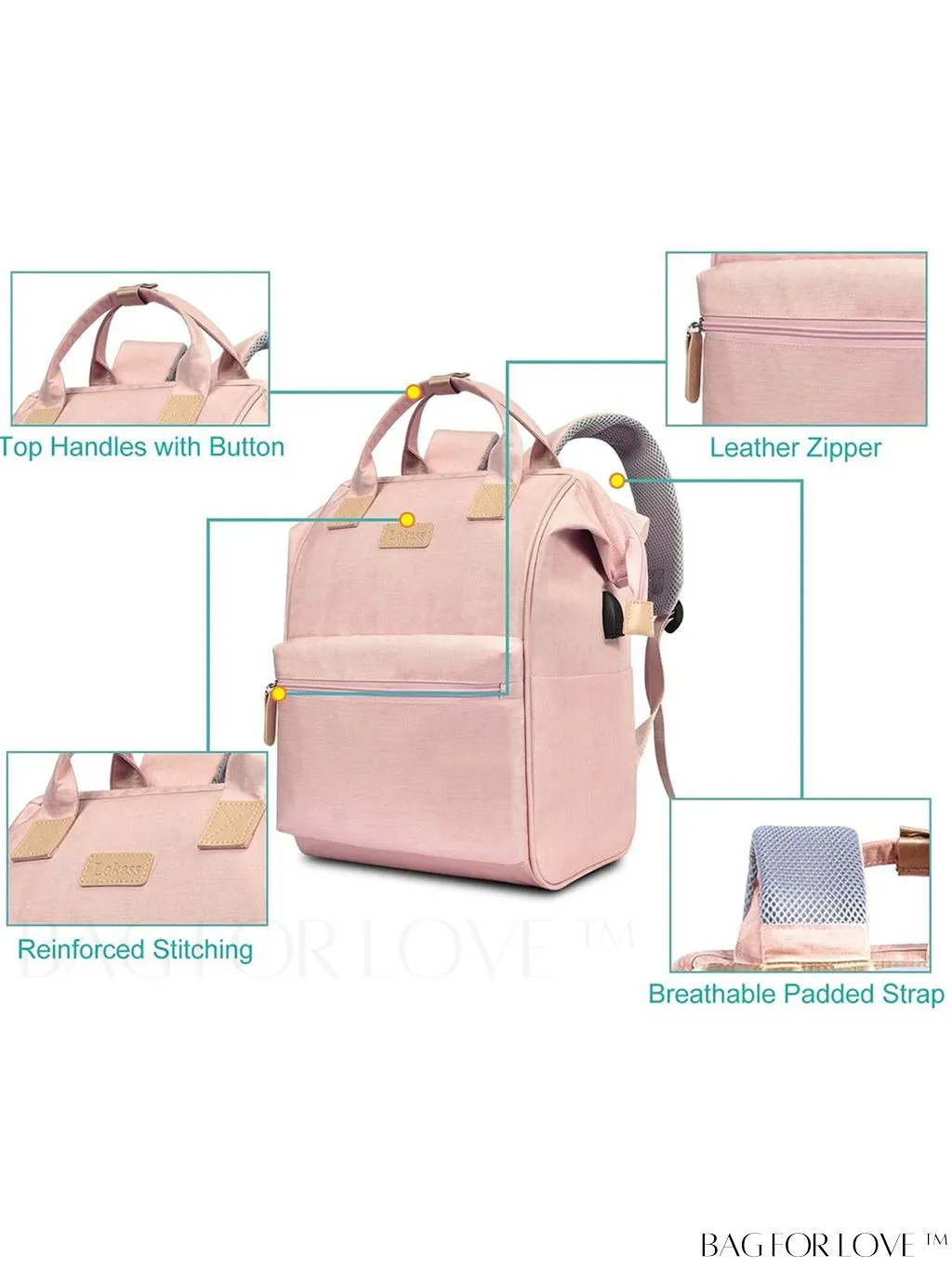 BagForLove - 17.3 Inch Laptop Backpack: Water Resistant, USB Charging Port, Perfect for Business Travel