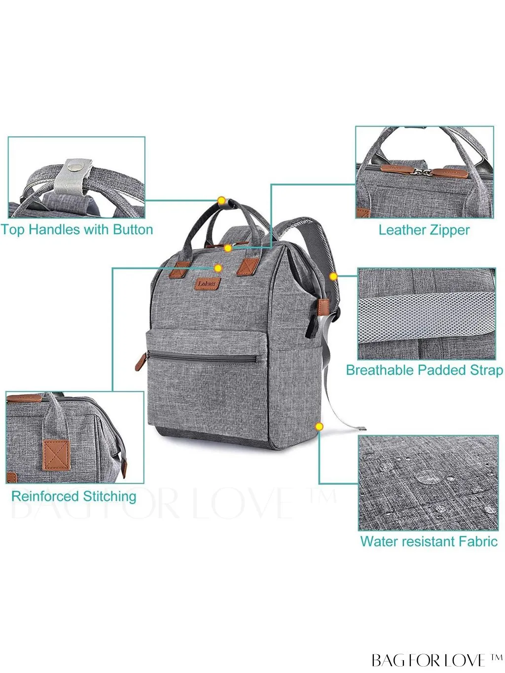 BagForLove - 17.3 Inch Laptop Backpack: Water Resistant, USB Charging Port, Perfect for Business Travel