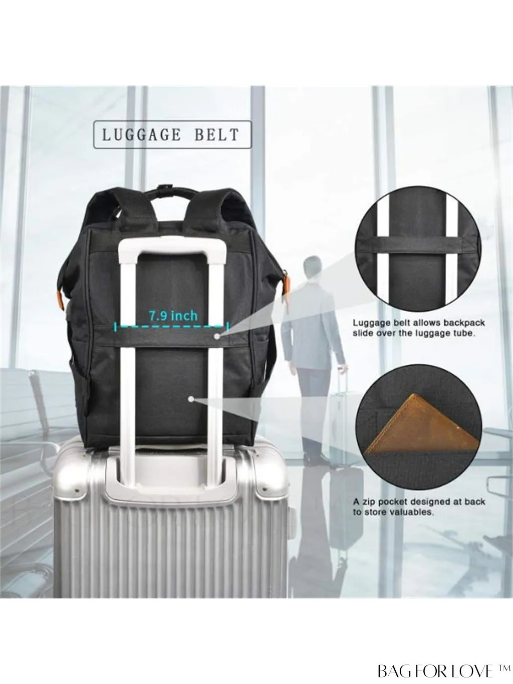 BagForLove - 17.3 Inch Laptop Backpack: Water Resistant, USB Charging Port, Perfect for Business Travel