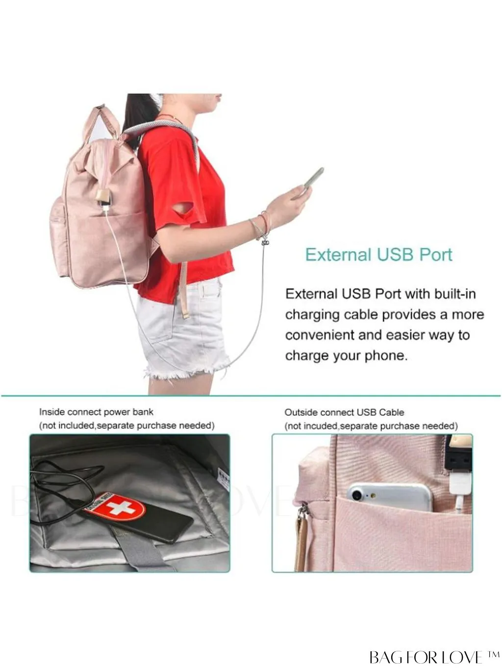 BagForLove - 17.3 Inch Laptop Backpack: Water Resistant, USB Charging Port, Perfect for Business Travel