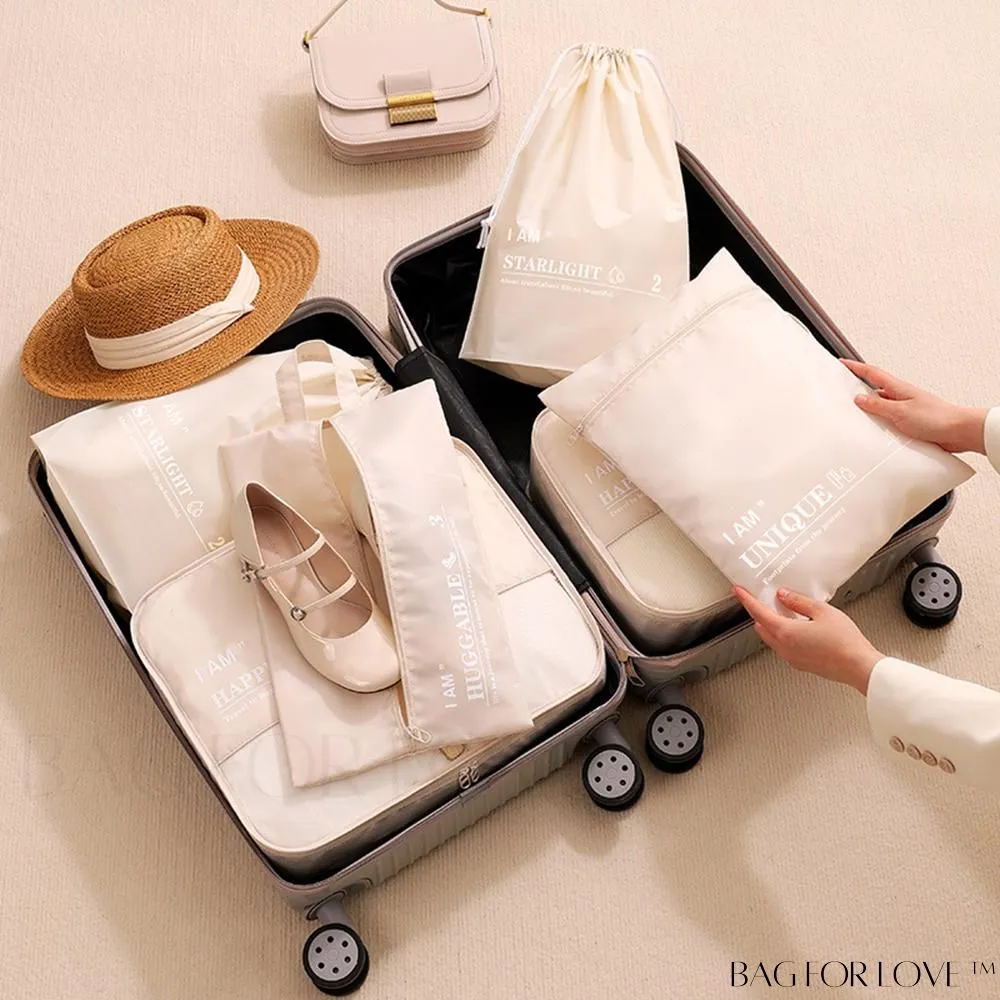 BagForLove - 6-Piece Travel Storage Bag Set for Clothes, Underwear, Cosmetics - Efficient Organizer for Luggage