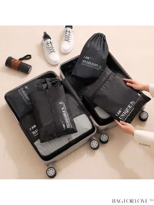 BagForLove - 6-Piece Travel Storage Bag Set for Clothes, Underwear, Cosmetics - Efficient Organizer for Luggage