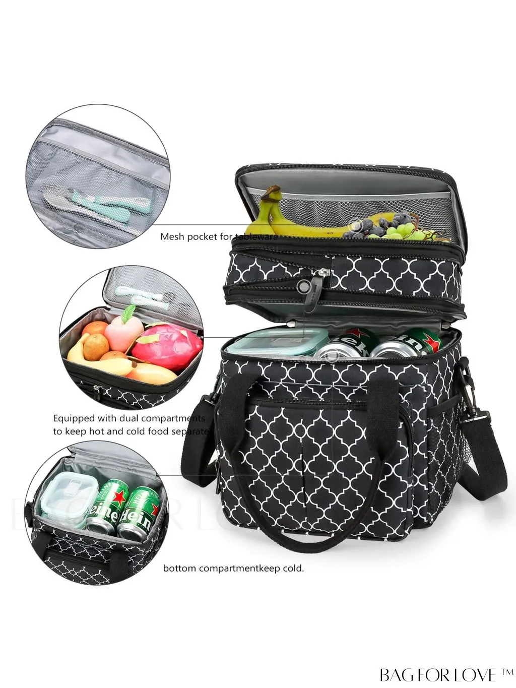 BagForLove - Cactus Graphic Waterproof Lunch Bag with Dual Handles