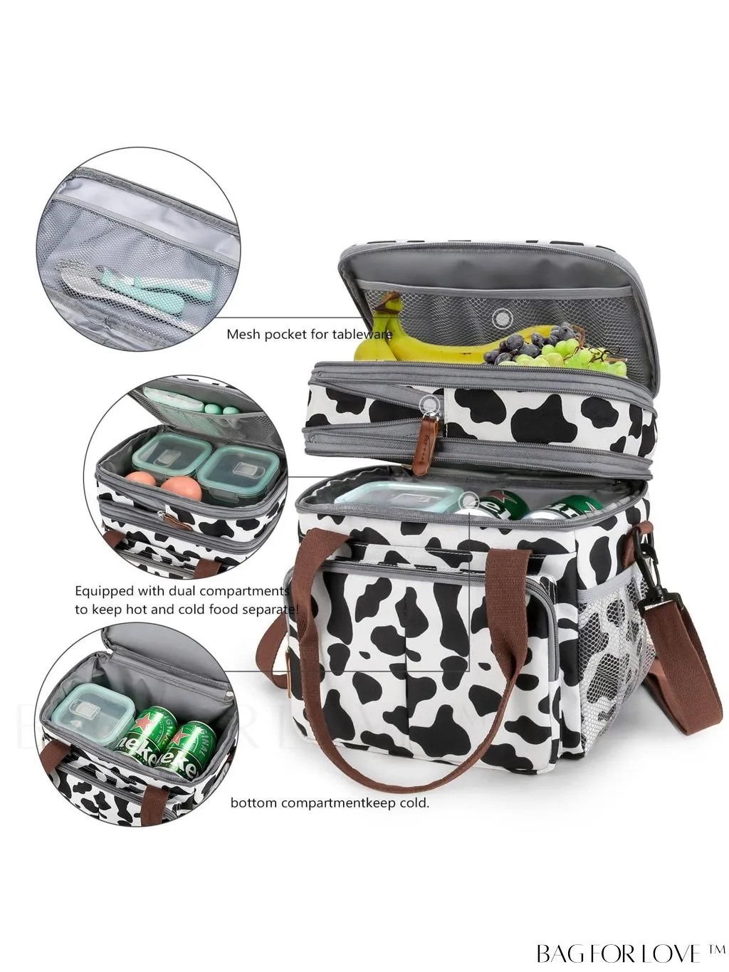 BagForLove - Cactus Graphic Waterproof Lunch Bag with Dual Handles