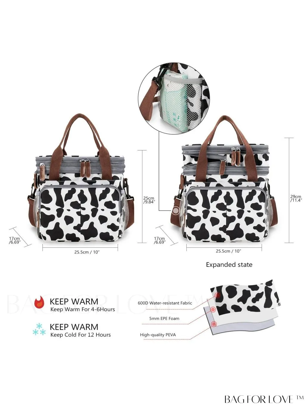 BagForLove - Cactus Graphic Waterproof Lunch Bag with Dual Handles