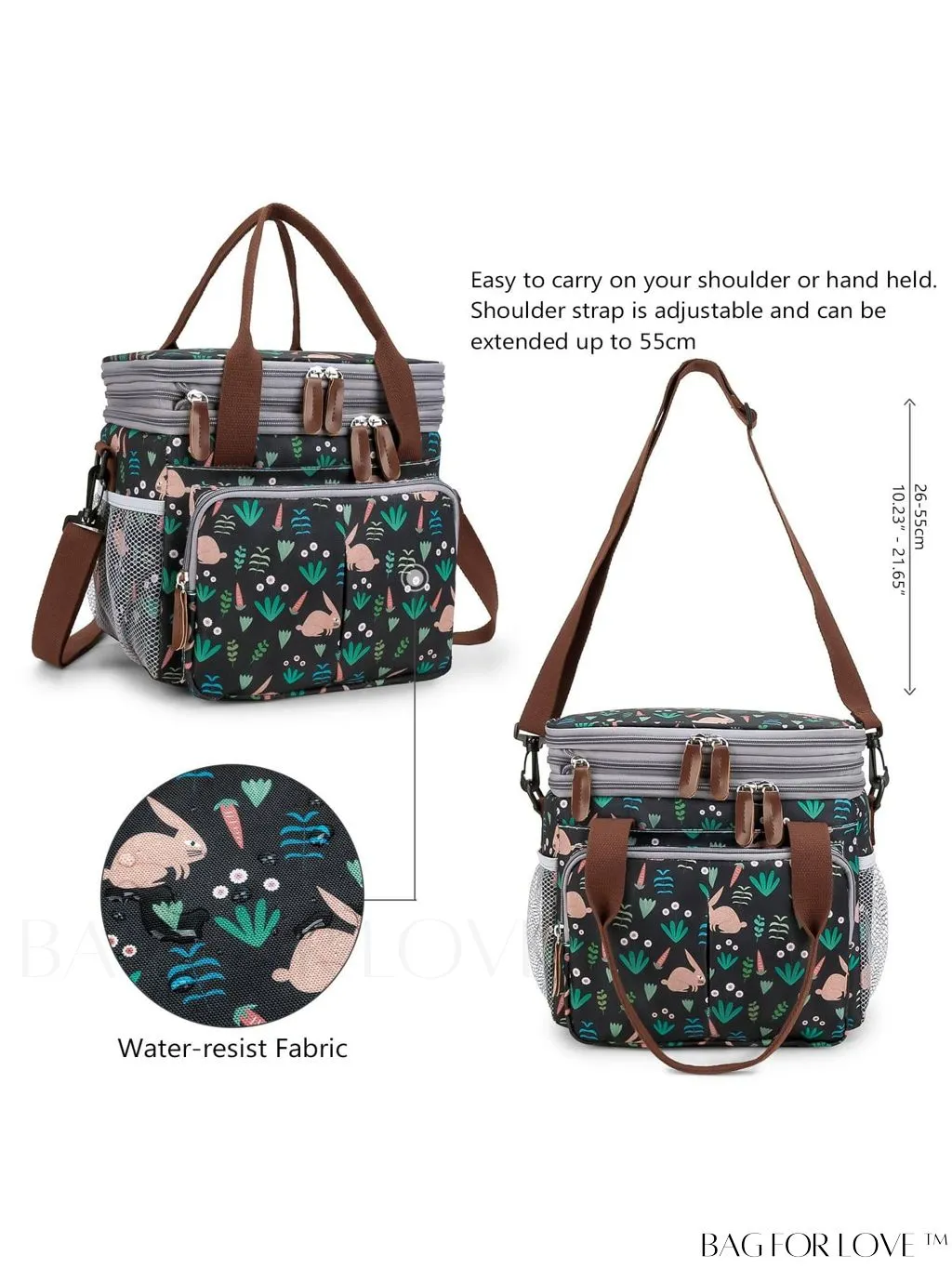 BagForLove - Cactus Graphic Waterproof Lunch Bag with Dual Handles